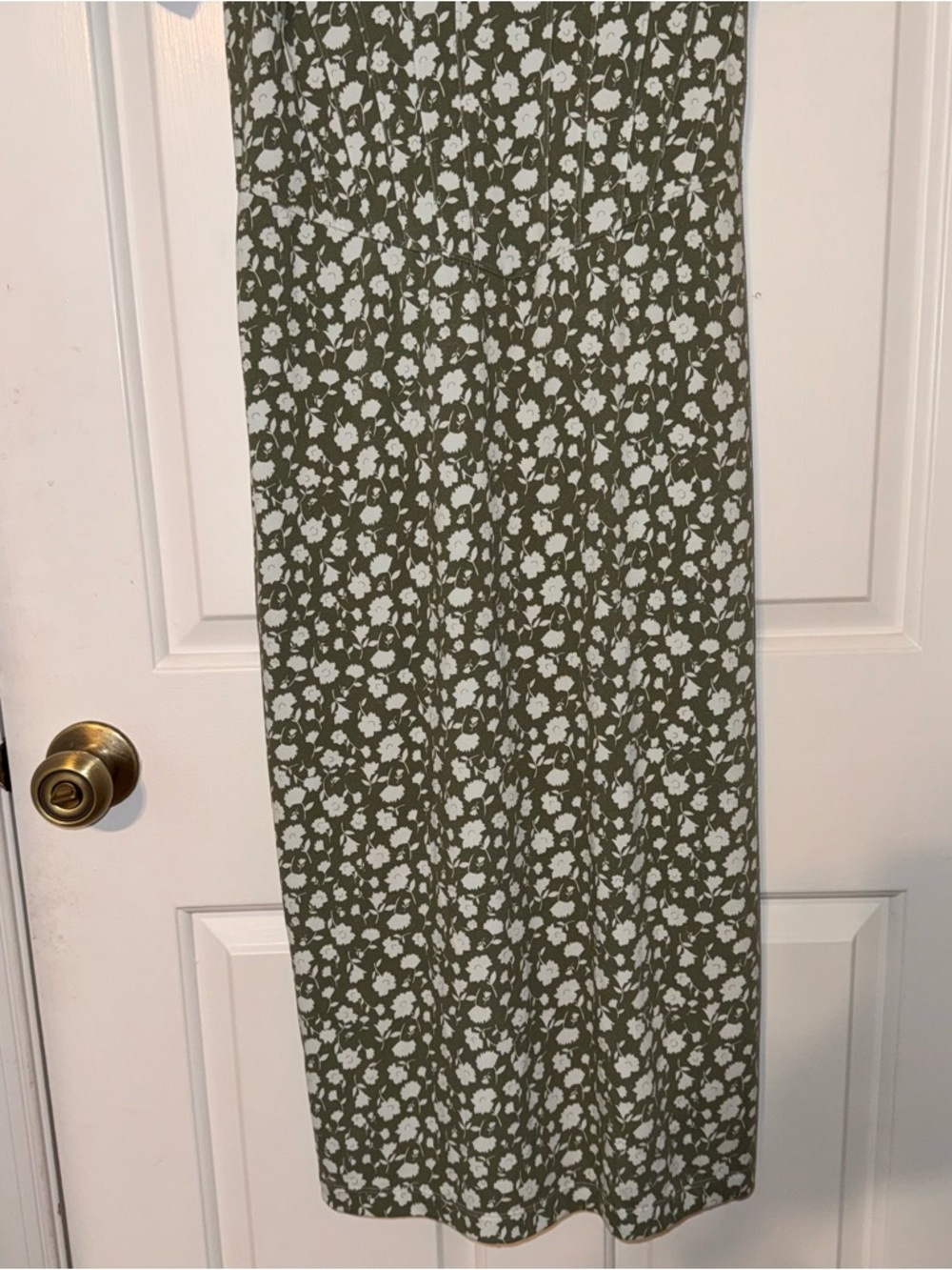 Free People Rosie Midi Dress Green white Floral Knit Open Back buckle S - Picture 8 of 16